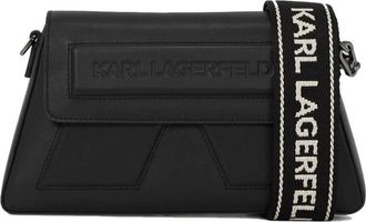 Karl Lagerfeld Ikon K Soft Webbing Crossbody - Dames - Schoudertassen - Zwart - ONE Size - Leer - Tassen