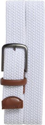 Original Penguin Stretch Woven Belt in White at Nordstrom Rack, Size 30
