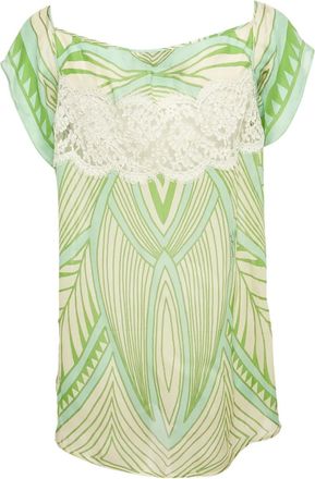 Just Cavalli Zijden top - Groen