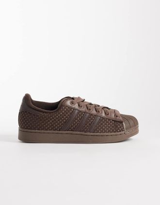 adidas Originals Superstar II - Sneakers marroni intrecciati-Marrone