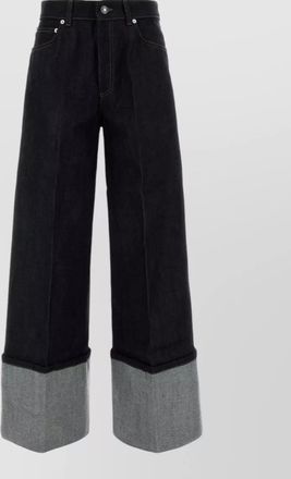 Givenchy wide leg denim trousers contrast cuffs