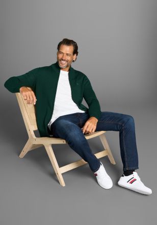 Man's World Strickjacke MANS WORLD neue Farben, Herren, Gr. 4XL (68/70), gr&uuml;n (dunkelgr&uuml;n), Strick, Obermaterial: 50% Baumwolle, 50% Polyacryl, unifarben, Basic, 