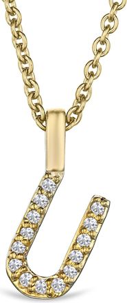 The Diamond Store Love Letter Initial U Lab Diamond Necklace set in 9K Yellow Gold
