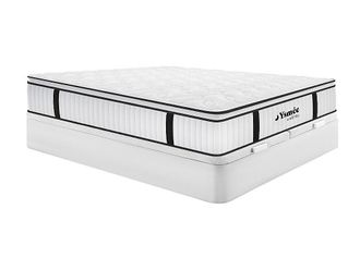 Vente-Unique Conjunto de somier arc&oacute;n blanco + colch&oacute;n ign&iacute;fugo de muelles ensacados y topper integrado de 28cm - DELICE de YSM&Eacute;E HOTEL