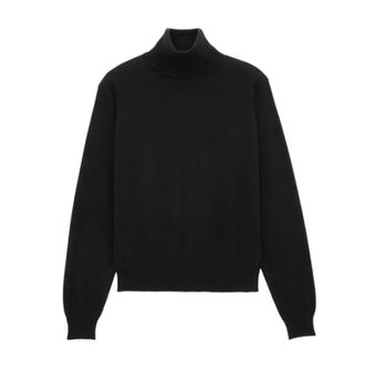 Saint Laurent Truien & Vesten, Dames, Zwart, M, Zwarte Coltrui Sweater