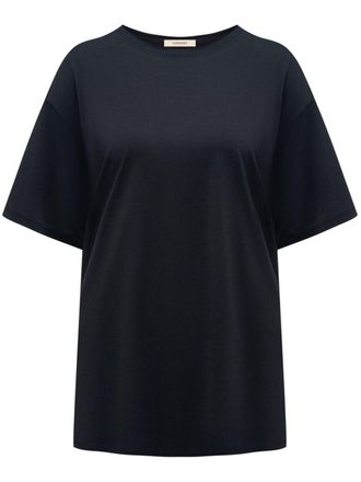 12 Storeez round-neck silk T-shirt - Black