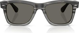 Oliver Peoples Oliver Sun 51mm Pillow Sunglasses in Semi-Matte Storm /Carbon Grey at Nordstrom