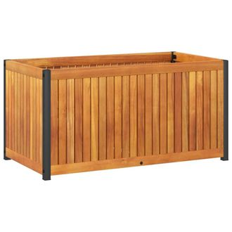 Berkfield Home Garden Planter 85x45x44 cm Solid Wood Acacia & Steel in Brown | Size: 85 x 45 x 44 cm