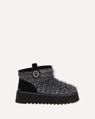 Pinko Tweed and lurex ankle Boots Female 39
