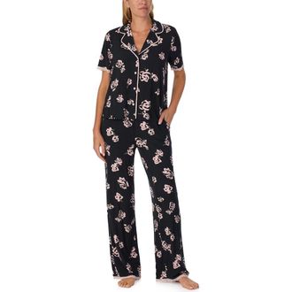 Sanctuary Floral Long Pajamas in Black Pt at Nordstrom Rack, Size X-Large