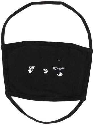 Off-white logo-print face mask - unisex - Cotton - One Size - Black
