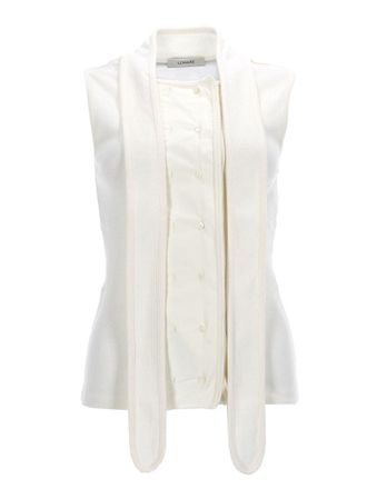 Christophe Lemaire Asymmetrical Ribbed Top With Scarf