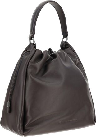 Brunello Cucinelli Womens Leather Shoulder Bag Testa Moro Calf Bos Taurus