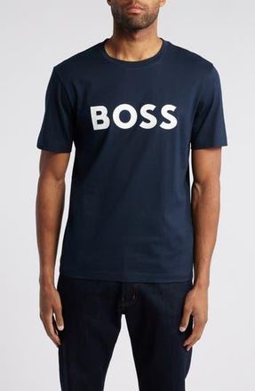 BOSS Tiburt Logo Graphic T-Shirt in Dark Blue at Nordstrom Rack, Size Xx-Large