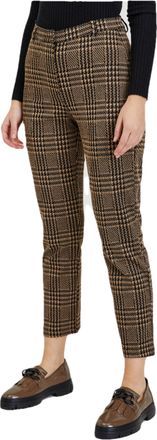 ORSAY Brown Checked Womens Trousers Slim Fit Trousers for Women Stylish Womens Trousers Comfortable Fashion Trends Versatile Collection Business Casual Mode