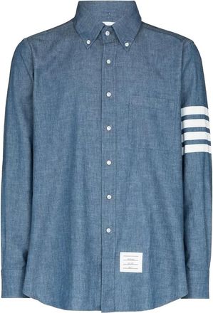Thom Browne 4-Bar Straight-Fit Chambray Shirt