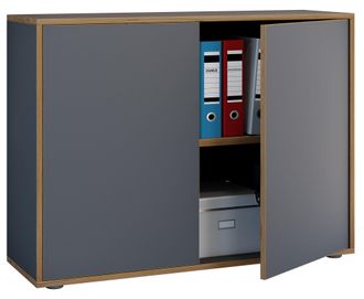 VCM Vcm - Gabinete De Oficina De Madera Carpeta Gabinete De Archivo Muebles De Oficina Gabinete Salia 2x Ancho 100 Cm Puertas De Torneado (antracita)