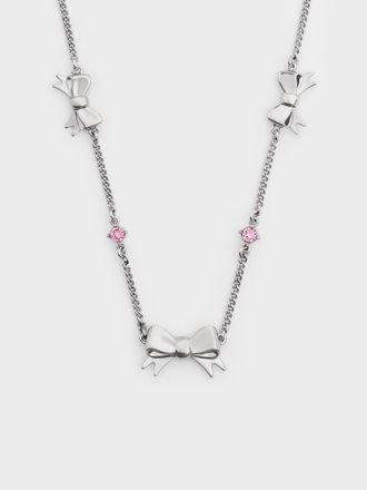 Charles & Keith Paige Bow Crystal Necklace