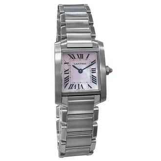 Cartier Pre-owned Cartier Tank Francaise Pink Mother of Pearl Dial Ladies Watch W51028Q3