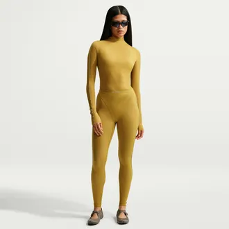 Nike Womens SKIMS Weightless High-Waisted V-Panel Leggings in Yellow | IR5066-338