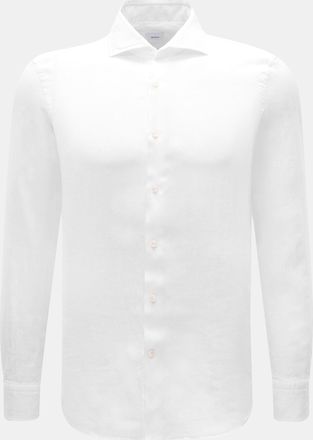 Braun Hamburg Men - Linen shirt shark collar white