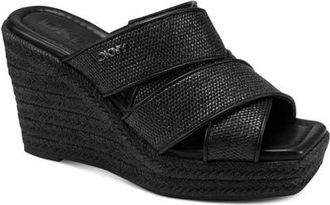 DKNY Cresson Platform Wedge Sandal in Black at Nordstrom, Size 6.5