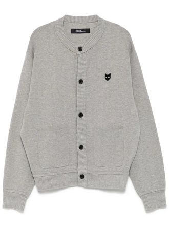 Songzio emblem seamless cardigan - men - Cotton - M - Grey