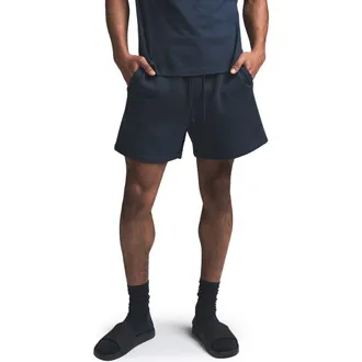 SKIMS Relaxed Fleece Lounge Shorts in Navy at Nordstrom, Size 2X