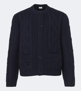Saint Laurent Cable-knit wool cardigan