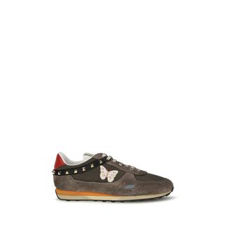 Valentino Garavani Brown Nylon Low Top Mens Sneakers