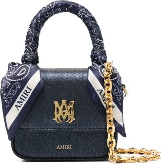 Amiri scarf-handle tote bag - Blue