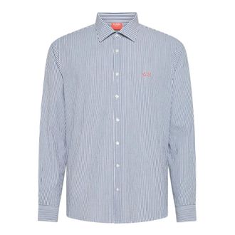 Sun 68 Shirt Fancy Stripe Beach L/s - Heren - Casual Overhemden - Blauw - 2XL - Overhemden
