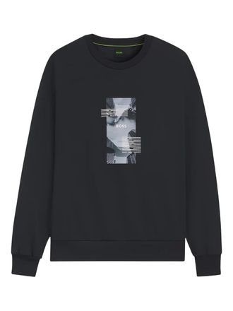 HUGO BOSS graphic-print sweatshirt - Blue