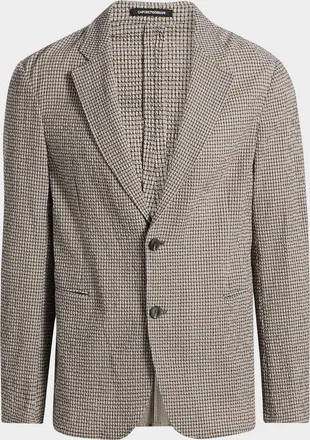 Emporio Armani Men & apos;s Check Seersucker Micro-Check Blazer