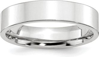 Diamond2Deal Platinum 5mm Polished Flat Wedding Band Ring