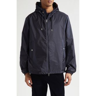 Moncler Grimpeurs Hooded Water Repellent Nylon Jacket in Navy at Nordstrom, Size 3