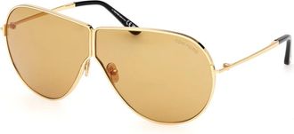 Tom Ford Stijlvolle zonnebril Ft 1158 Keating 30E - Heren - Zonnebrillen - Geel - ONE Size - Accessoires