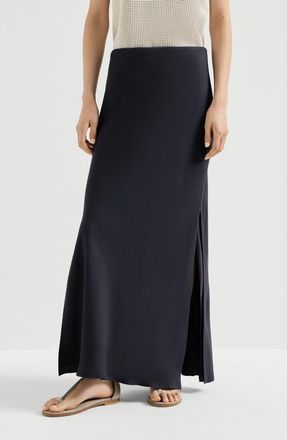 Brunello Cucinelli Bias-cut skirt in Blue at Nordstrom, Size 46 It