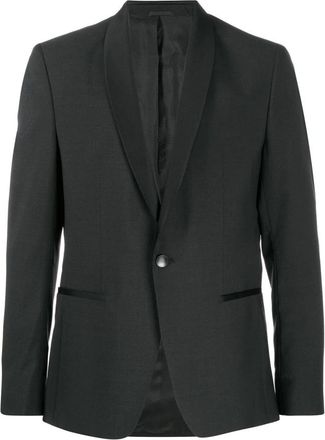 Calvin Klein Satin-trimmed Blazer - Heren - Blazers - Zwart - M - Wol - Jassen