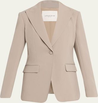 Lafayette 148 New York Single-Button Finesse Crepe Blazer