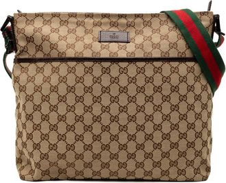 Gucci Pre-owned Gucci GG Canvas Web Crossbody Unisex 189751 213048