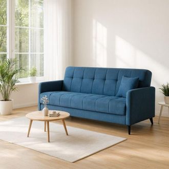 Dmora Sof&aacute; Cama 3 Plazas Novalesa, Con Almac&eacute;n, Apertura Click-clack, Lavable, 211x92 Cm Gris Claro