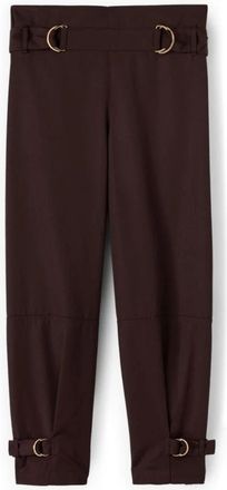 Motivi Polyviscose Broek met Riemen - Dames - Straight fit broeken - Bruin - 2XS - Leer - Broeken