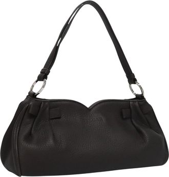 Bulgari Handbag Leather Brown Leather Handbag (Pre-Owned)