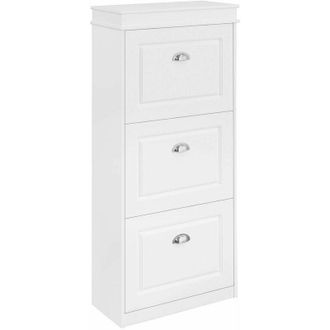 SoBuy Sobuy - Scarpiera salvaspazio Slim con 3 ante Portascarpe Salvaspazio Regolabili 52x23x117cm Bianco FSR94-W