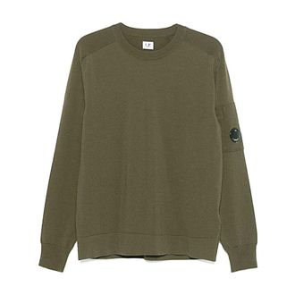 C.P. Company Round-neck Knitwear, male, Green, Size: 2XL Stylish Knitwear for Men