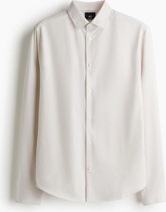 H&M Easy-Iron-Hemd in Slim Fit - Beige