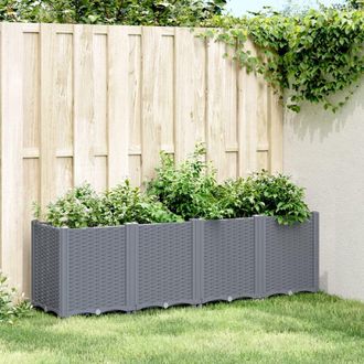 Berkfield Home Garden Planter Blue Grey 160x40x53 cm PP | Size: 160 x 40 x 53 cm