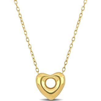 Delmar 10K Yellow Gold Puffy Open Heart Pendant Necklace at Nordstrom Rack
