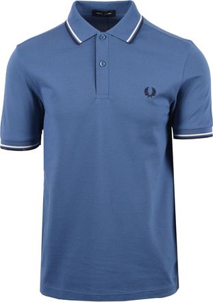 Fred Perry Mens TWIN TIPPED POLO ACE BLUE/WHITE/TENNIS BLUE Cotton - Size X-Large